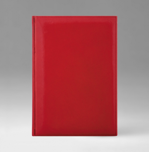 Ежедневник, датированный, Классик, белая, золотой срез, 15х21 см, фиксированный, Имидж, красный