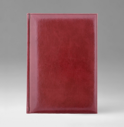 Ежедневник, датированный, Классик, белая, золотой срез, 15х21 см, фиксированный, Малага, бордовый