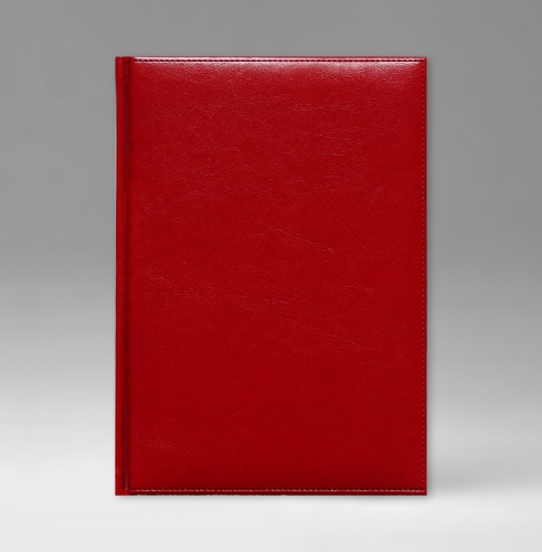 Ежедневник, датированный, Классик, белая, золотой срез, 15х21 см, фиксированный, Небраска, красный
