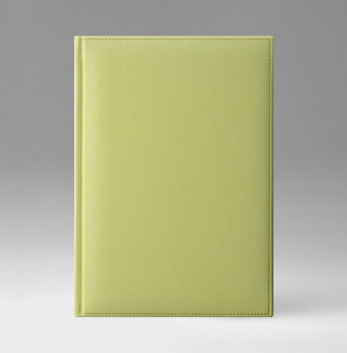 Ежедневник, датированный, Классик, белая, золотой срез, 15х21 см, фиксированный, Небраска, светло-зеленый