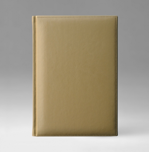 Ежедневник, датированный, Классик, белая, золотой срез, 15х21 см, фиксированный, Небраска, золотисто-коричневый