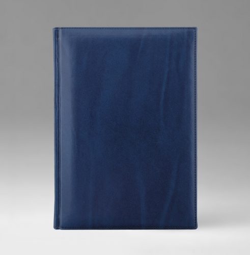 Ежедневник, датированный, Классик, белая, золотой срез, 15х21 см, фиксированный, Тоскана, голубой