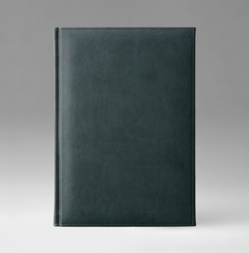 Ежедневник, датированный, Классик, белая, золотой срез, 17х24 см, фиксированный, Принт, зеленый