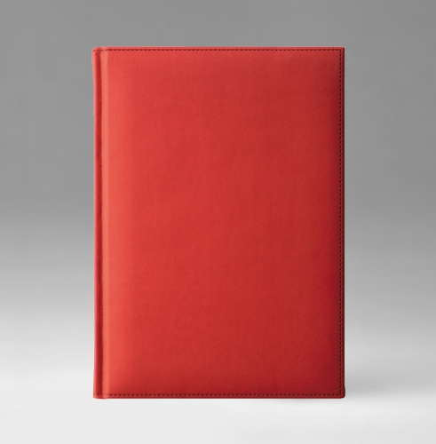 Ежедневник, датированный, Классик, белая, золотой срез, 17х24 см, фиксированный, Принт, красный