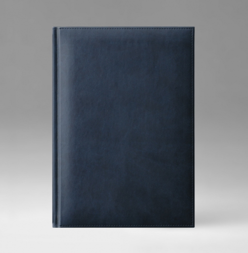Ежедневник, датированный, Классик, белая, золотой срез, 17х24 см, фиксированный, Принт, темно-синий