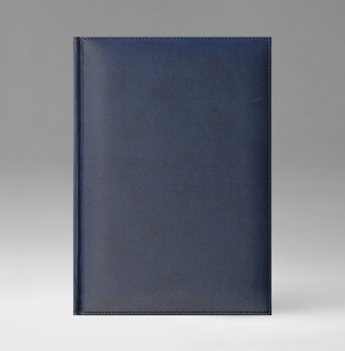 Ежедневник, датированный, Классик, белая, золотой срез, 17х24 см, фиксированный, Текс, синий