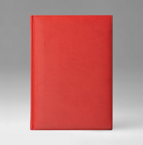 Ежедневник, датированный, Классик, белая, золотой срез, 17х24 см, фиксированный, Текс, красный