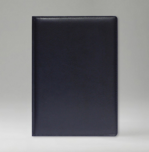 Ежедневник, датированный, Классик, белая, золотой срез, 17х24 см, фиксированный, Богота, синий