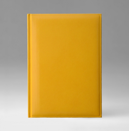 Ежедневник, датированный, Уникум, белая, золотой срез, 15х21 см, фиксированный, Карачи, желтый