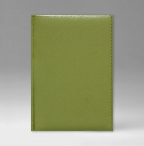 Ежедневник, датированный, Уникум, белая, золотой срез, 15х21 см, фиксированный, Небраска, светло-зеленый