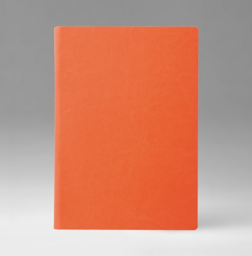 Ежедневник, датированный, Уникум, белая, золотой срез, 15х21 см, премиум, Небраска, оранжевый