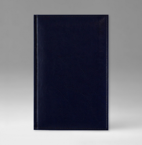 Ежедневник, датированный, Классик, белая, золотой срез, 12х17 см, фиксированный, Небраска, голубой