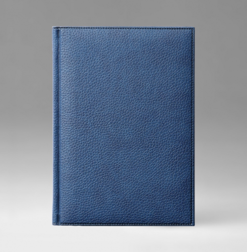 Ежедневник, датированный, Классик, белая, золотой срез, 12х17 см, фиксированный, Софт, голубой