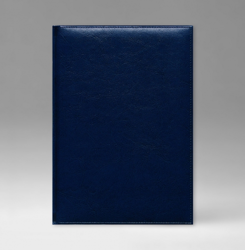 Ежедневник, датированный, Евро, белая, золотой срез, 15х21 см, фиксированный, Небраска, голубой