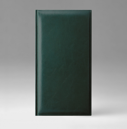 Телефонная книга, с РУС./LAT. регистром, Рубрика, белая, золотой срез, 8х15 см, фиксированный, Карачи, зеленый