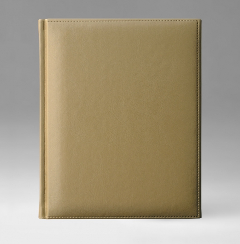 Ежедневник, датированный, Классик, белая, золотой срез, 21х29 см, фиксированный, Небраска, золотисто-коричневый