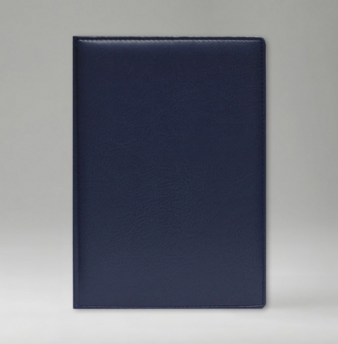 Ежедневник, датированный, Классик, белая, золотой срез, 21х29 см, фиксированный, Богота, голубой
