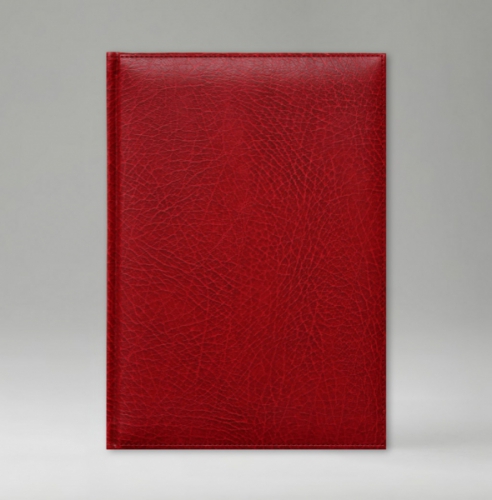 Ежедневник, датированный, Классик, джалла, золотой срез, 21х29 см, фиксированный, Элефант, красный