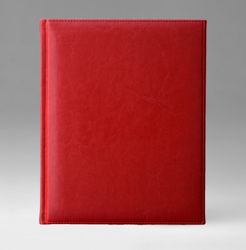 Ежедневник, датированный, Классик, джалла, золотой срез, 21х29 см, фиксированный, Небраска, красный