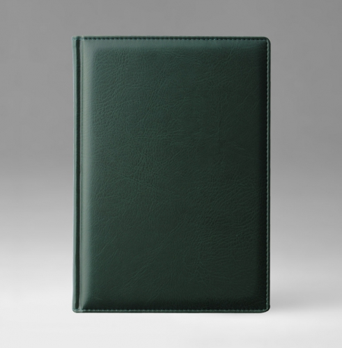 Ежедневник, датированный, Классик, джалла, золотой срез, 21х29 см, фиксированный, Богота, зеленый