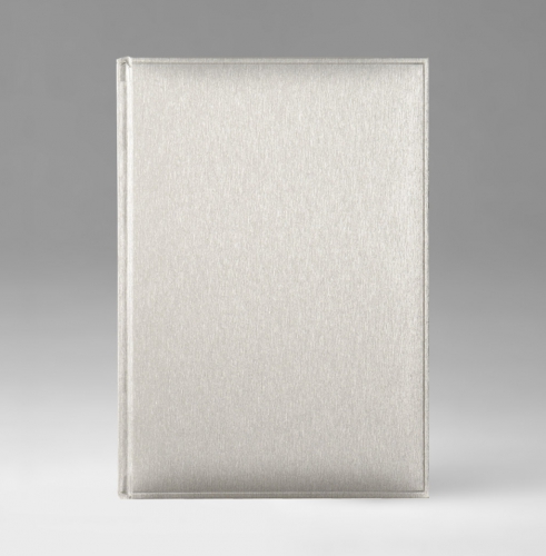 Ежедневник, датированный, Классик, белая, серебряный срез, 15х21 см, фиксированный, Метал, серебристый