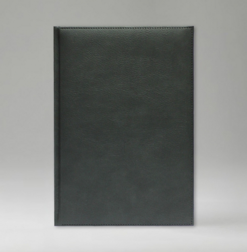 Ежедневник, датированный, Классик, белая, серебряный срез, 15х21 см, фиксированный, Дакар, зеленый