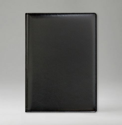 Ежедневник, датированный, Классик, белая, серебряный срез, 15х21 см, фиксированный, Богота, черный