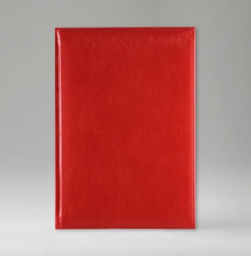 Ежедневник, датированный, Классик, белая, серебряный срез, 17х24 см, фиксированный, Имидж, красный