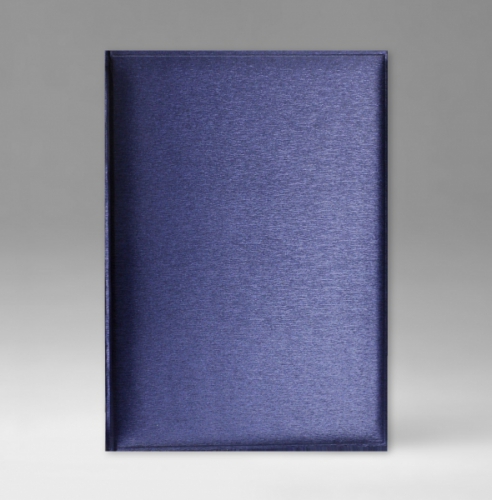 Ежедневник, датированный, Классик, белая, серебряный срез, 17х24 см, фиксированный, Метал, синий