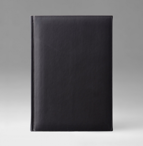 Ежедневник, датированный, Классик, белая, серебряный срез, 17х24 см, фиксированный, Принт, черный
