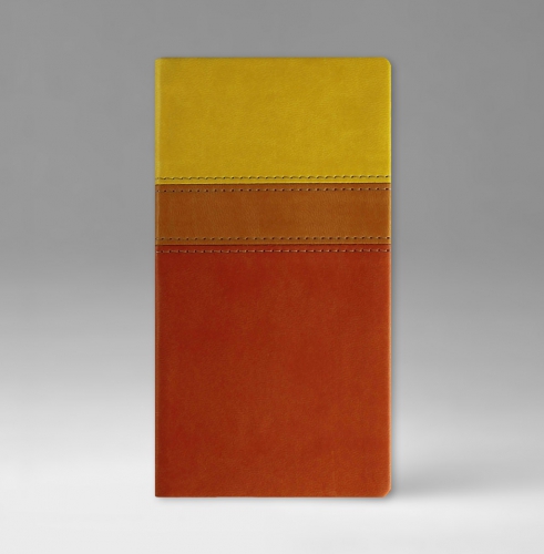 Телефонная книга, с РУС. регистром, Рубрика, белая, серебряный срез, 8х15 см, фиксированный, Принт Триколор, оранжевый