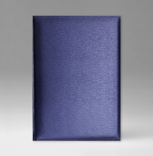 Ежедневник, датированный, Классик, белая, серебряный срез, 21х29 см, фиксированный, Метал, синий