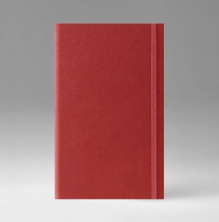 Записная книга, в линейку, Уайт, белая, 13х21 см, фиксированный, Дакар, красный
