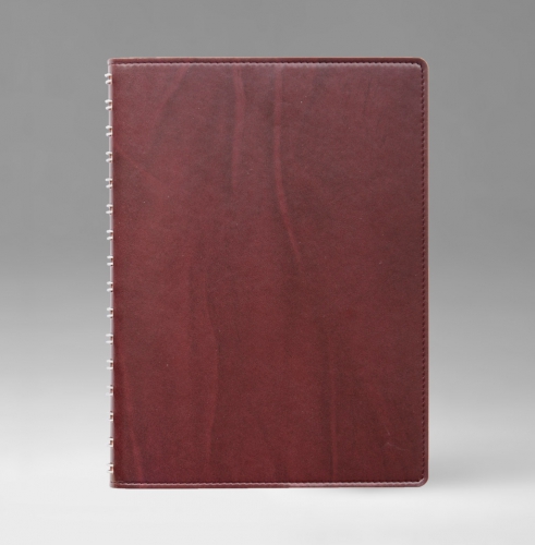 Ежедневник, датированный, Планшет, белая, 15х21 см, вайред, Небраска, бордовый