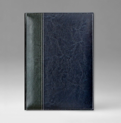 Ежедневник, датированный, Классик, джалла, 15х21 см, фиксированный, Бинебраска, синий/зеленый