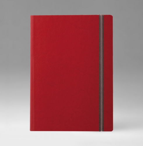 Ежедневник, датированный, Классик, джалла, 15х21 см, премиум эластик, Небраска, красный