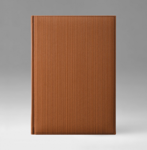 Ежедневник, датированный, Классик, белая, 15х21 см, фиксированный, Лайн, коричневый