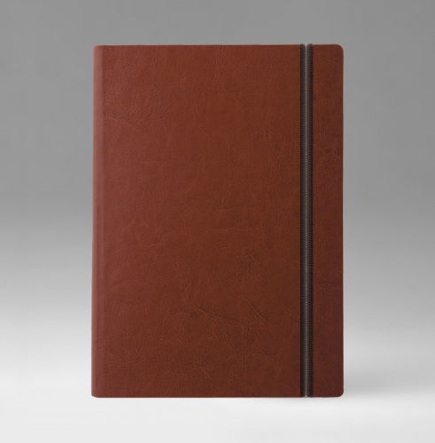 Ежедневник, датированный, Классик, белая, 15х21 см, премиум эластик, Небраска, английский красный