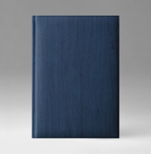 Ежедневник, датированный, Классик, джалла, золотой срез, 15х21 см, фиксированный, Альберо, темно-синий