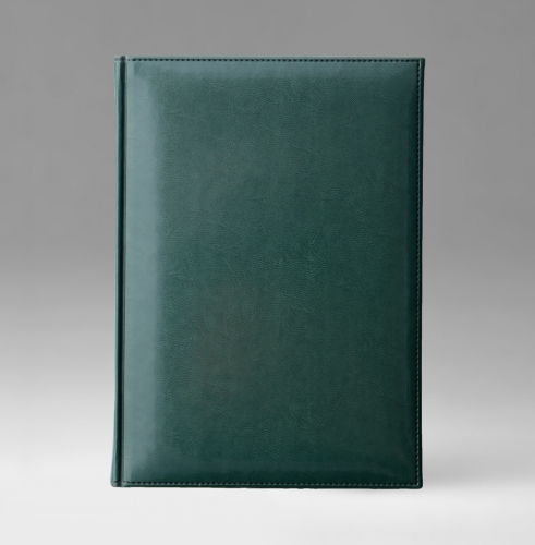 Ежедневник, датированный, Классик, джалла, золотой срез, 15х21 см, фиксированный, Каприс, зеленый