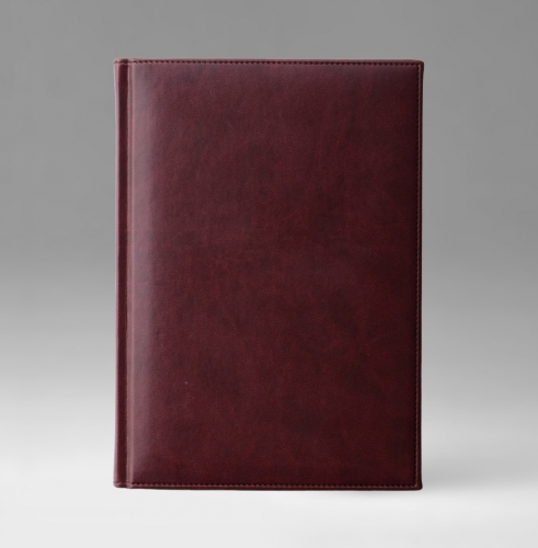 Ежедневник, датированный, Классик, белая, 17х24 см, фиксированный, Принт, бордо