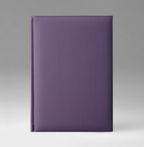 Ежедневник, датированный, Классик, белая, 17х24 см, фиксированный, Принт, фиолетовый