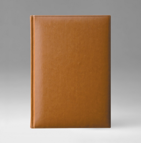 Ежедневник, датированный, Классик, белая, 12х17 см, фиксированный, Каприс, светло-коричневый