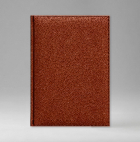 Ежедневник, датированный, Классик, белая, 12х17 см, фиксированный, Софт, светло-коричневый