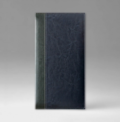 Телефонная книга, с РУС./LAT. регистром, Рубрика, белая, 8х15 см, фиксированный, Бинебраска, синий/зеленый