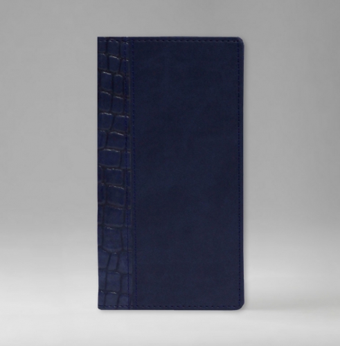 Телефонная книга, с РУС./LAT. регистром, Рубрика, белая, 8х15 см, фиксированный, Принт Кроко, голубой