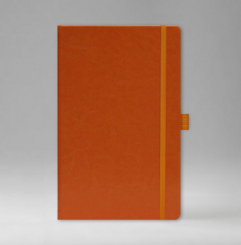 Ежедневник, датированный, Айвори, джалла, 13х21 см, эластик, Небраска, оранжевый